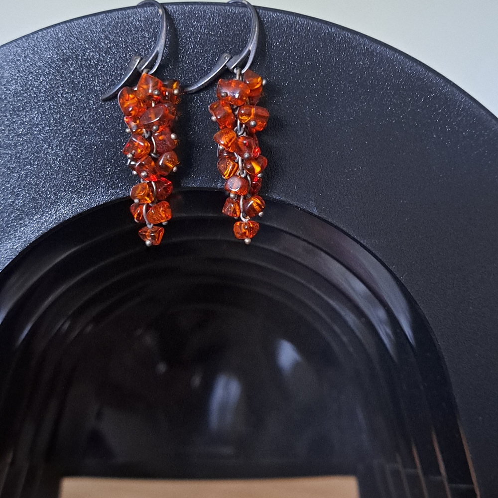 Amber Cluster Earrings